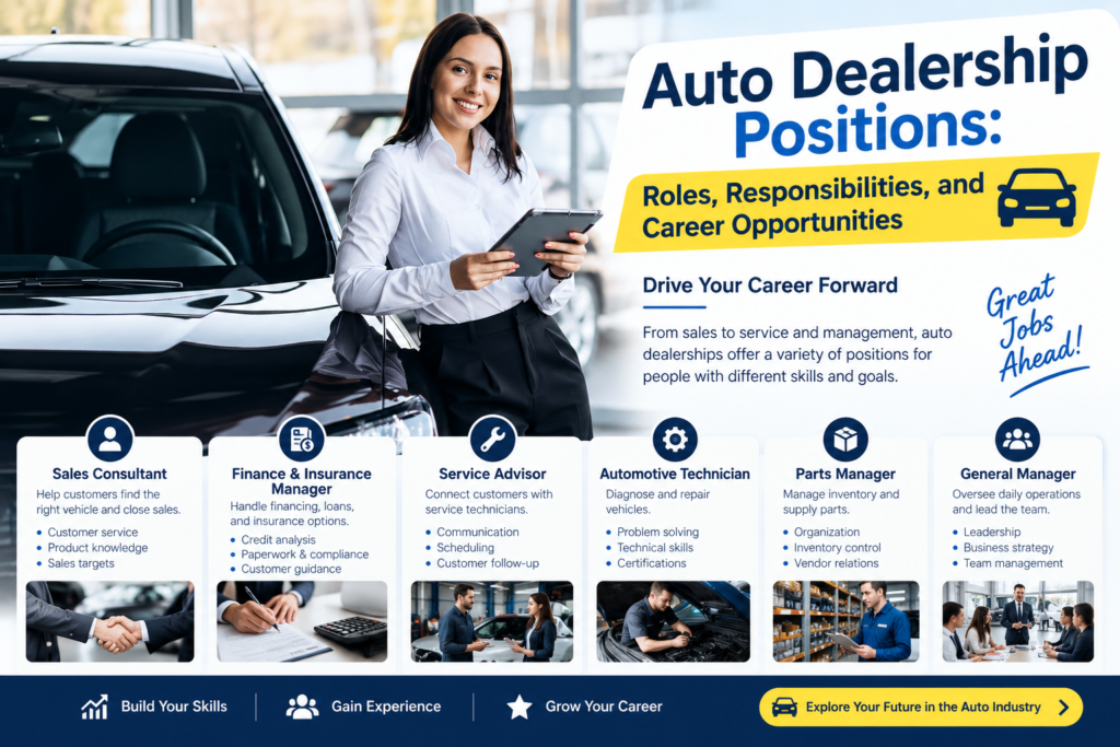 Auto Dealership Positions: Roles, Responsibilities, and Career Opportunities